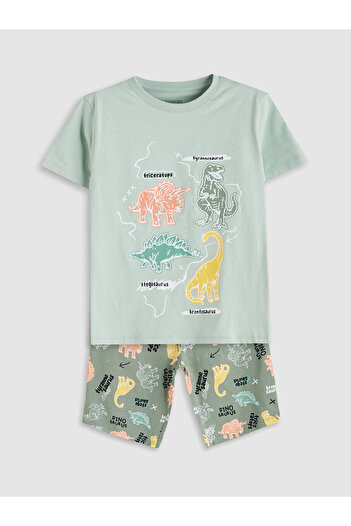 LC Waikiki Printed Boys' Shorts Pajama Set