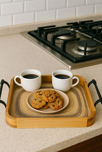 Generic Elegant wooden serving tray