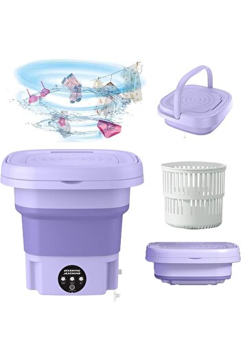 ALMEKAQUZ Folding Washing Machine, Mini Automatic Clothes Washing Machine, High Capacity Mini Washer