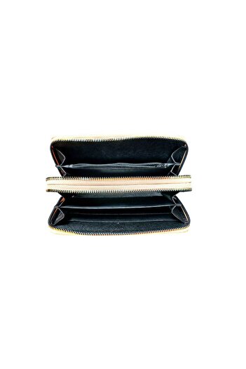 OEM Beige women's fashion wallet - double space for organization