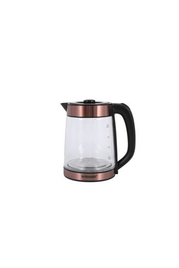 sonashi SKT-1809N 2.2 L Cordless Glass Kettle, w/Safety Lock Lid, 360-degree Swivel Base SKT-1809N