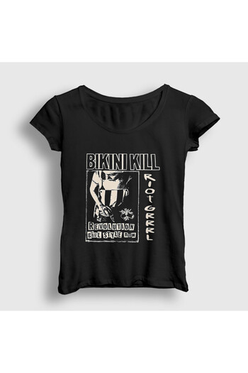 Presmono Women's Black Revolution Girl Style V2 Bikini Kill T-Shirt 574411Tt