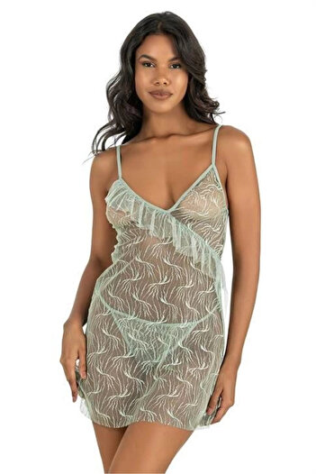 civetta Secretsita Water Green Short Tulle Nightgown 4221