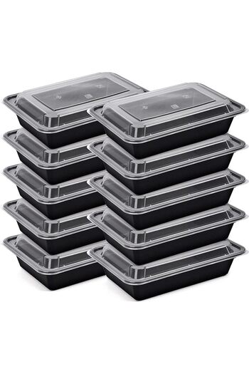 erorex 5 Pack Compartment Black Base Lids Food Storage Container 32 Oz Re 32 Disposable Food Container
