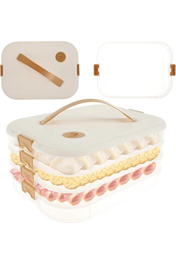 erorex 4 Layer Deli Meat Container, Bacon Storage Box Lid & Date Recording, Removable Food Organizer