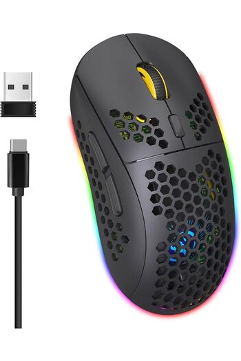 erorex Bt/2.4G Wireless Gaming Mouse Honeycomb Hollow Design Ergonomic ماوس قيمنق لاسلكي Up 3600 Dpi