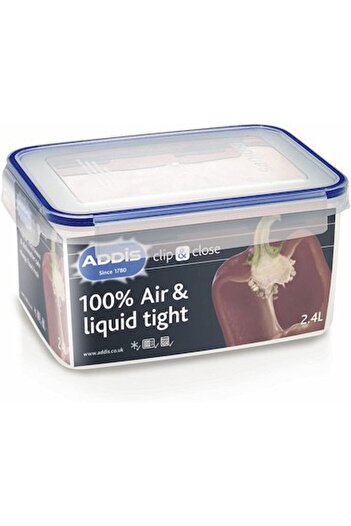 erorex 502264 Clip And Close Rectangular Food Storage Container, 2.4 Liter Capacity, Clear