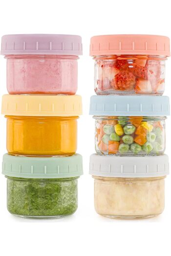erorex Glass Food Storage Containers, Reusable Plastic Containers Snack Puree, Salad Dressing Container