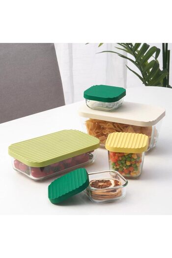 erorex Havstobis Food Container With Lid Set Of 5 Transparent Multicolour