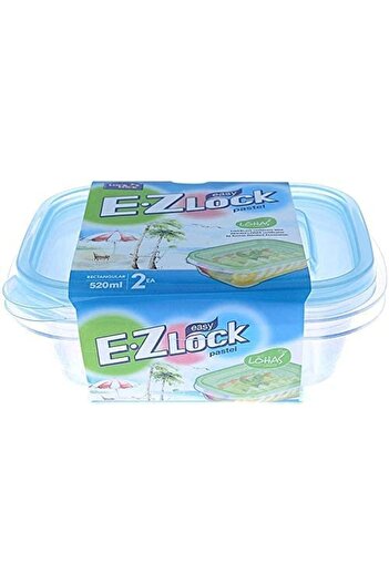 erorex Ez Lock Pastel Rectangular Container, Set Of 2 Piece Blue Hle6300W