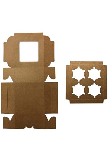 erorex Cupcake Boxes 20 Pack Window 20 Cavity Inserts Brown Kraft Paperboard,Window Hold 4 Cupcakes,Kraft