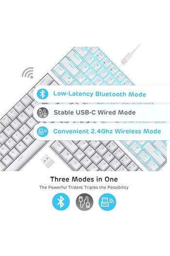 erorex Rk61 Wireless 60% Triple Mode Bt5.0/2.4G/Usb C Mechanical Keyboard 61 Keys Compact Gaming Keyboard