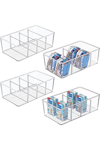 erorex Food Storage Organizer Bins, Clear Plastic Storage Bins Pantry, Kitchen, Fridge, Cabinet
