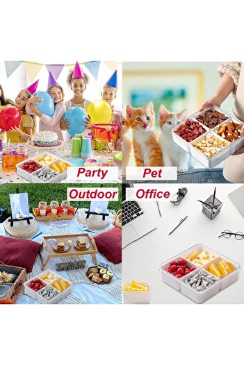 erorex Food Storage Containers Divided Refrigerator Organizer Bins Veggie Tray Lid Fridge Produce Saver