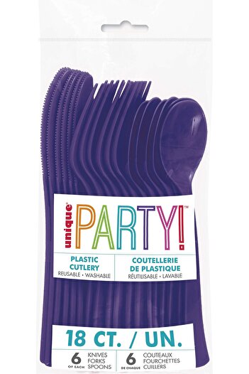 erorex Caribbean Cutlery Set, Deep Purple,18 Pieces,39503