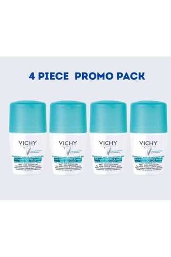 Vichy 48 Hour Intensive Anti-Perspirant Roll-on Deodorant Set for Sensitive Skin (4 x 50ml)