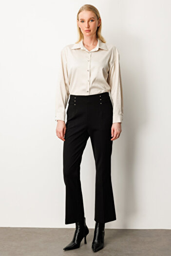 Ekol Bead Detailed Spanish Leg Pants
