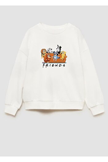 Monila Unisex Kids Friends Printed 3 Thread Fabric Cotton Sweatshirt