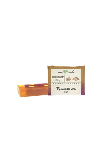Soap&Friends Fig and Poppy Seeds Soap Sensation | Moisturizing Soap Bar with Fig Aroma for Daily Cleansing,130g