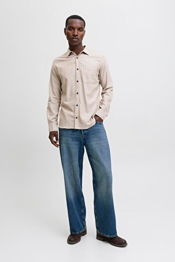 Jack & Jones Men's Button Closure 100% Cotton Shirt - Classic