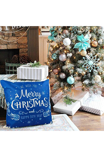 WHTY Set of 4 Christmas pillowcases WHTY, cotton, white/blue, 45 x 45 cm