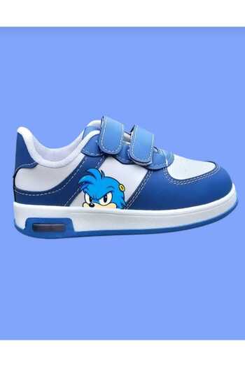 ECCAdesing Lighted Blue Angry Character Printed Children's Shoes and Sneakers