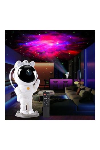 MNS Astronaut head night light 360° remote control timer 17 movies 5W