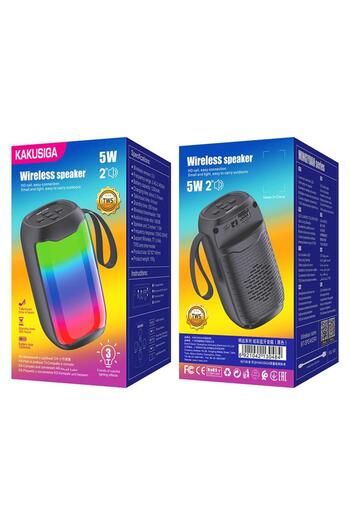REDz Accessories Boxă portabilă KSC-823, baterie de 1200 mAh, BT 5.0, lumini RGB, 2 ore de redare, neagră