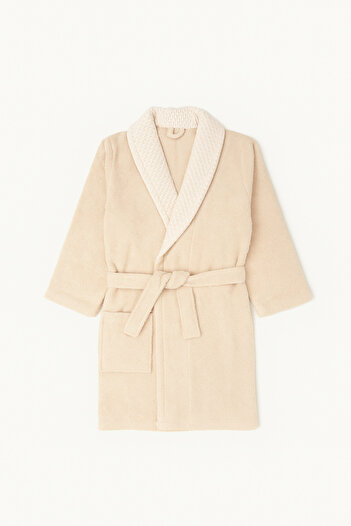 YÜNTEKS 100% Cotton Bathrobe, High Water Absorbency, Gramage Bathrobe, Single Bathrobe