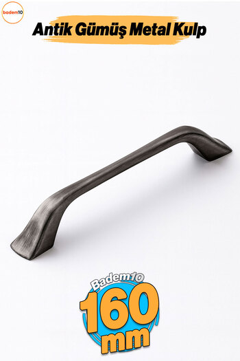 Badem10 Antique Silver Ovit Metal Handle 160 mm Furniture Drawer Kitchen Cabinet Cupboard Door Handles Kulb