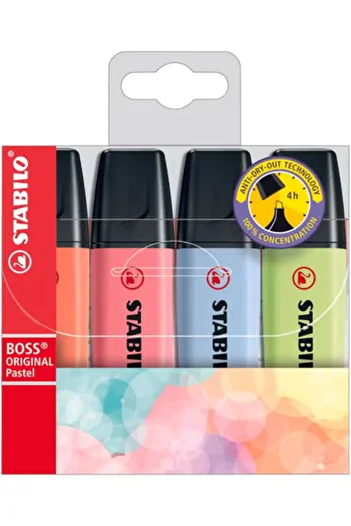 Stabilo ORIGINAL 4 Pastel Highlighter - Assorted Colours