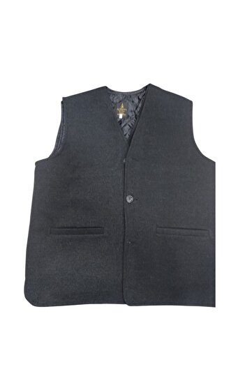 BYBEYEMS GİYİM Gray V-Necklace Cashmere Men's Vest