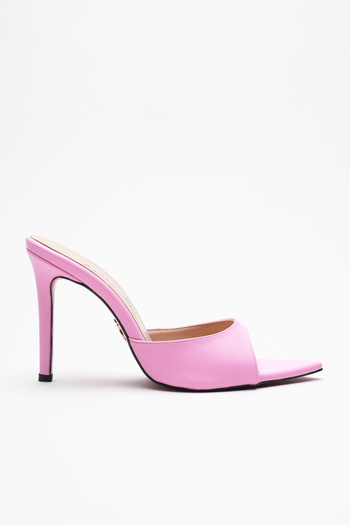 Ayakkabı Ateşi Women's Pointed Toe Thin Heeled Slippers Sona Pink Skin