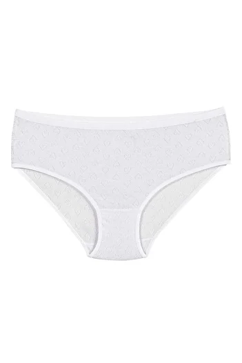Quatarze Pack of 6 100% Cotton Heart Jacquard Bato Panties