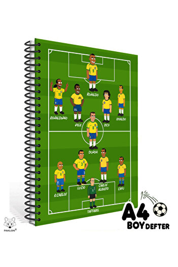 PAKLON Brazil Legendary Squad Hardcover A4 Unlined Notebook