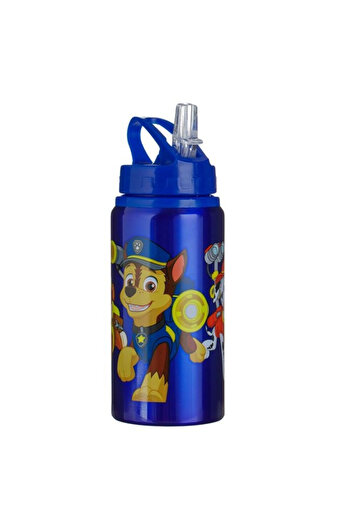Micostore Kids School Water Bottle, 500 ml, Aluminum, Straw Bottle, Paw Patrol, Blue, Flip Top