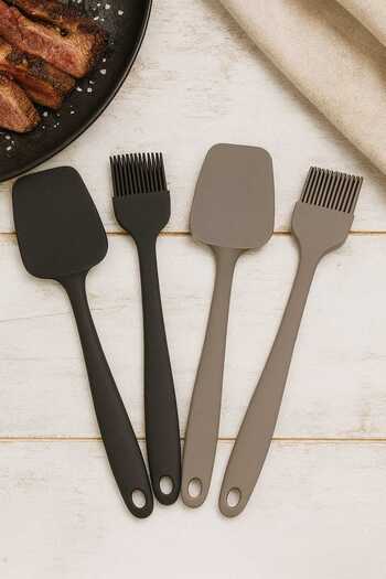 CKM silikon Non-Stick Large Spatula and Egg Brush Oversized Spatula Set Black