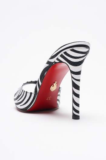 Ayakkabı Ateşi Women's Pointed Toe Thin Heeled Slippers Sona Zebra