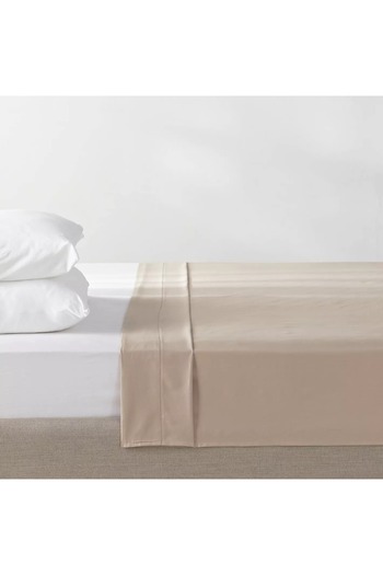 Home Centre Aspen Cotton Bamboo Sateen 300 Thread Count Super King Flat Sheet - 260x270 cm