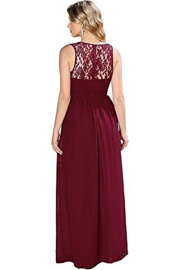 OEM Long chiffon evening dress, sleeveless, Cherry size 38
