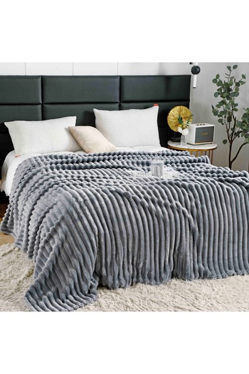 CHIRASO Cocolino CHIRASO Blanket, 200x230cm, Striped Pattern, Soft and Fluffy, for Double Bed, Microfiber, UNI