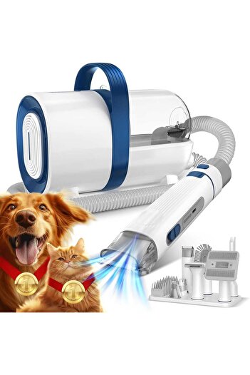 Elindor ® Pet Hair Trimmer and Vacuum Cleaner, White/Blue
