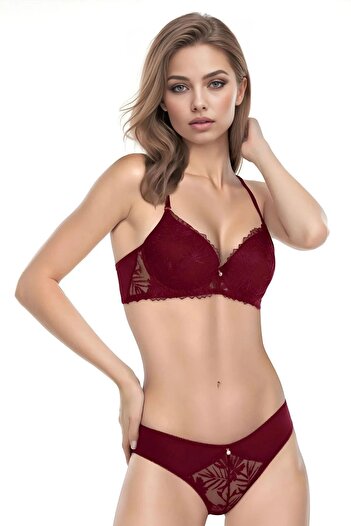 Le Jardin Lace Underwire Push up Supported Bra Set Lj5065