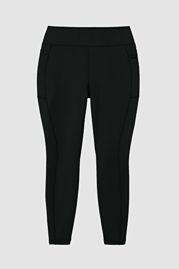 TOMMY LIFE Black Stretchy Standard Fit Performance Battal Plus Size Women's Leggings - 94652