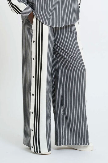 HANIQA Striped Snap Closure Pants |   P25121