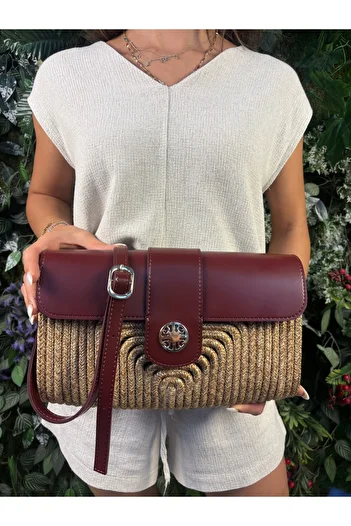 MaVaux Capri Straw Look Leather Blend Stylish Shoulder Crossbody Bag