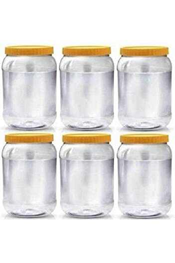 Alsaqer 6-Pieces Plastic Spice Storage Pet Jar - Sunpet 1500 ml Round Clear Jars with Lid - Plastic
