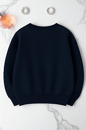 uyguntarz Unisex Leopard Heart Pattern Printed Oversize Sweatshirt