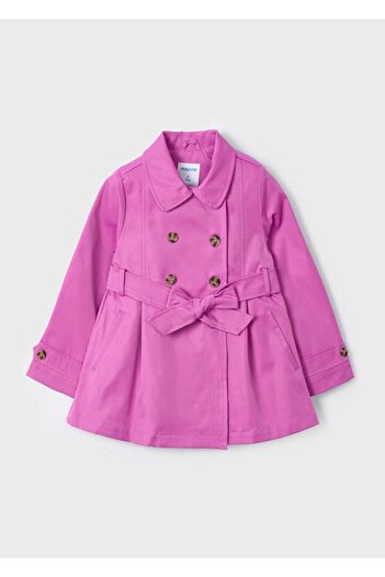 MAYORAL Girl's Bow Trench Coat Age 5-8 Pink