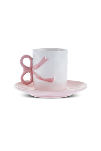 Karaca Ribbon Coffee Cup for 2 People 110 ml Pink